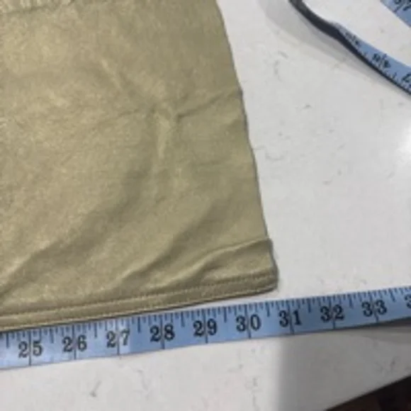 Women's Express Leather Pants, Size 5/6, Gold